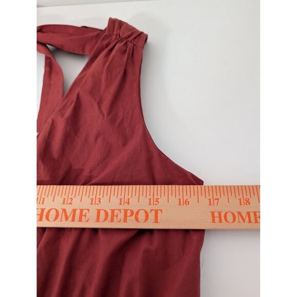 Marie Oliver Gabbie Tiered Dress Womens Size 4 V Neck Clay Brick Red Sleeveless - Picture 11 of 11
